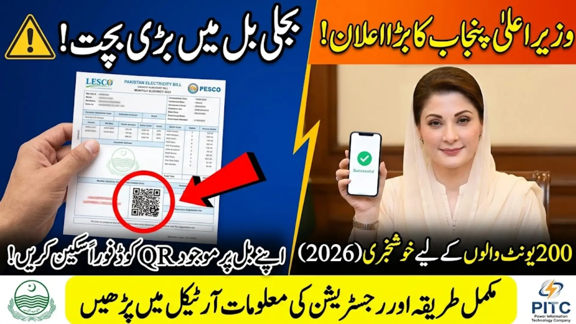 Maryam Nawaz Launches QR Code Cross Subsidy Electricity Program for Low Income Families Know Full Details